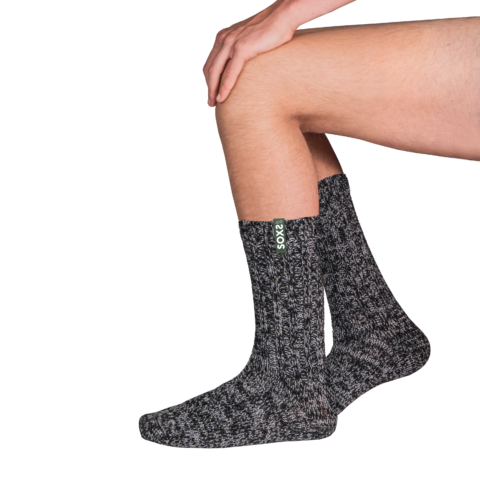 SOXS Donkergrijze wollen heren sokken Vetiver label | Dikke wollen sokken voor heren | Winter werksokken voor heren | SOXS.co
