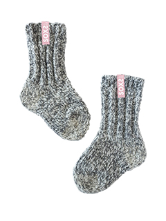 baby sokken grijs antislip hoog met baby roze label SOXS