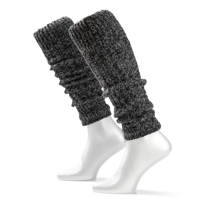 SOXS Donkergrijze wollen dames legwarmer Black Ink label