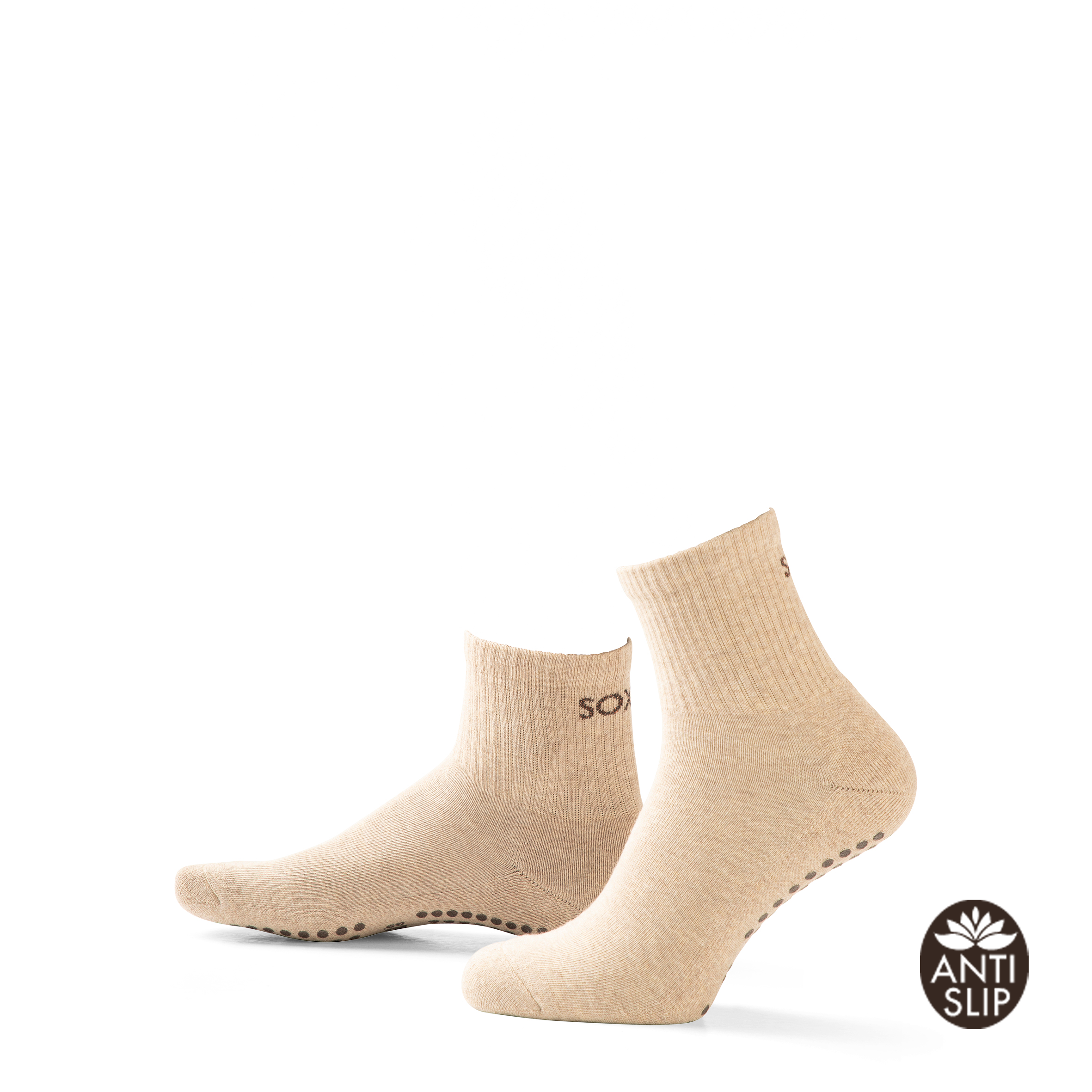 Sport Pilates Sokken - Anti Slip - Beige - 37-41