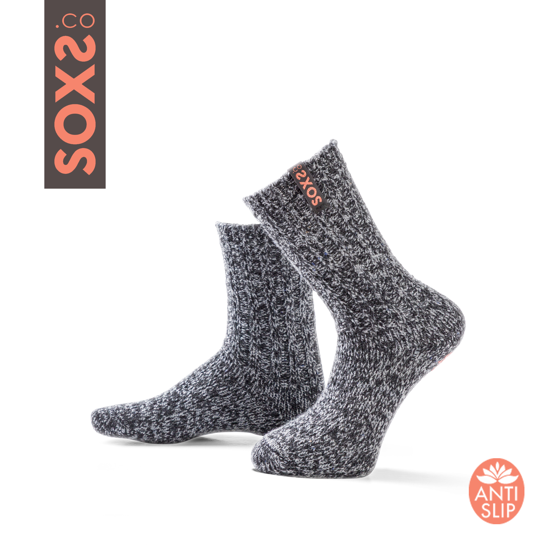 Originals - Antislip - Donkergrijze Wol - Label Moonless Night - 37-41