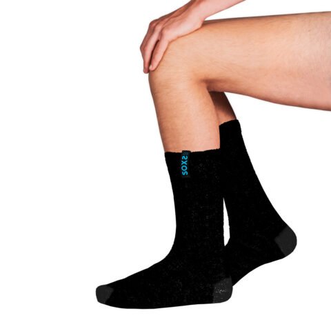 Schwarze Woll-Herrensocken Black Patriot Label wadenlang | SOXS.co