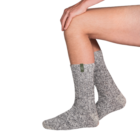 SOXS Graue Herrenwollsocken Cocker Spaniel Green Label wadenlang | SOXS.co