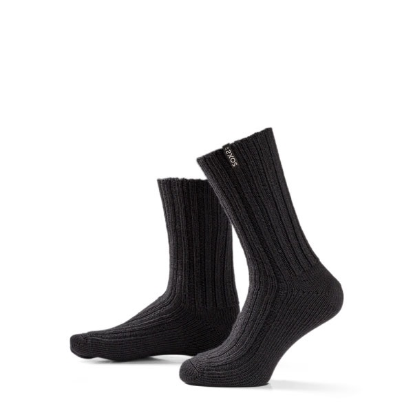 SOXS Schwarze wolle damensocken und herrensocken thunder storm label streetwear wadensocke