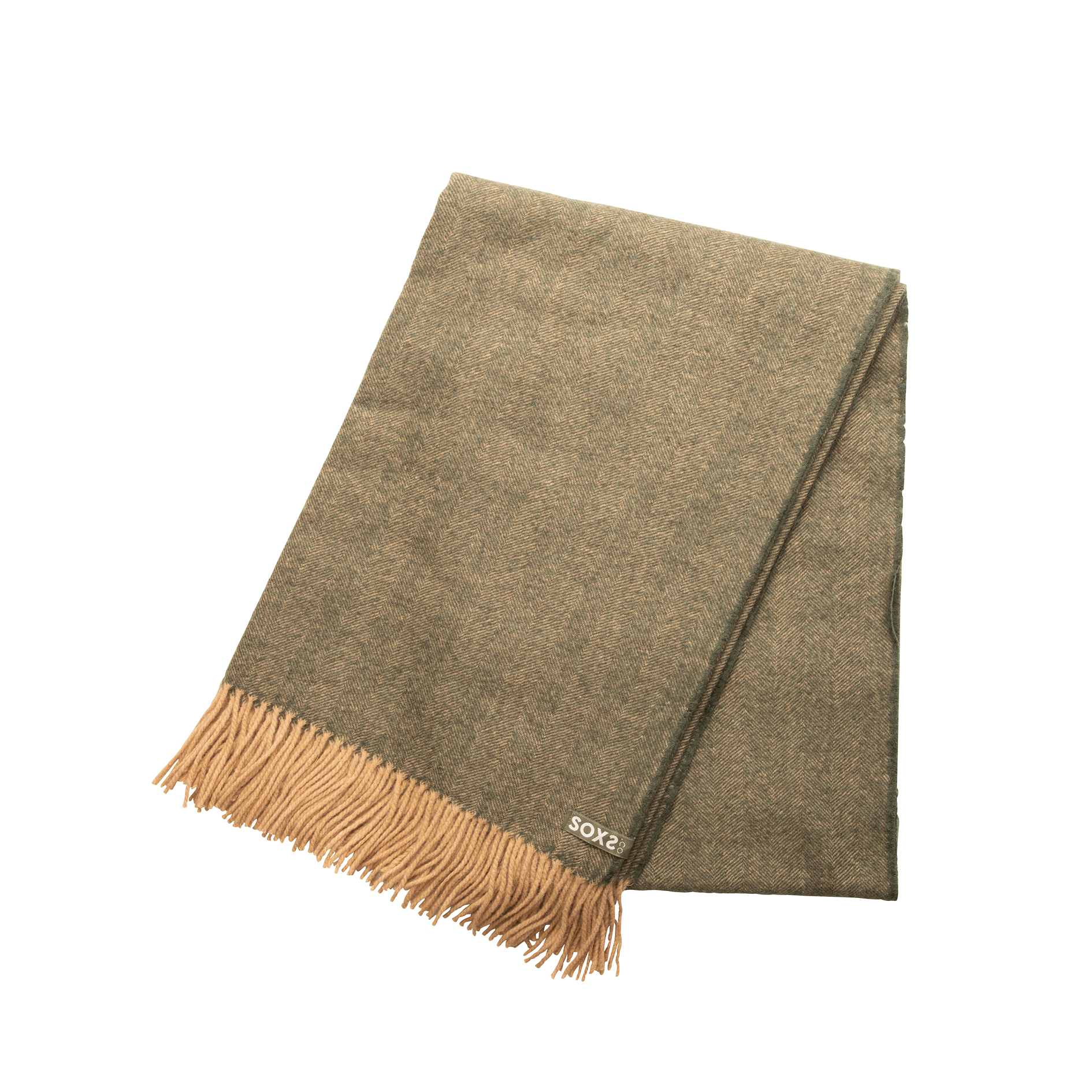 Home Wolldecke - Khaki Meliert