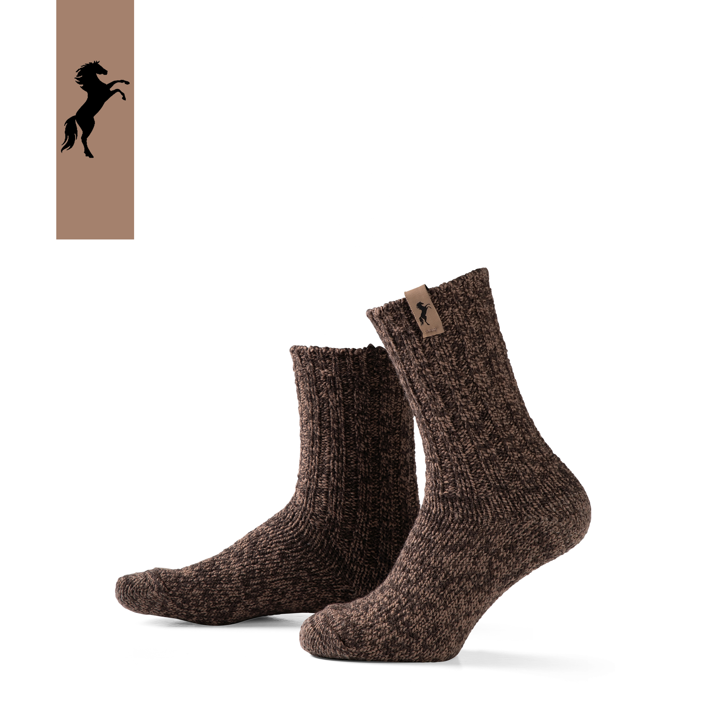 Originals  - Braune Wolle - Label Pferd