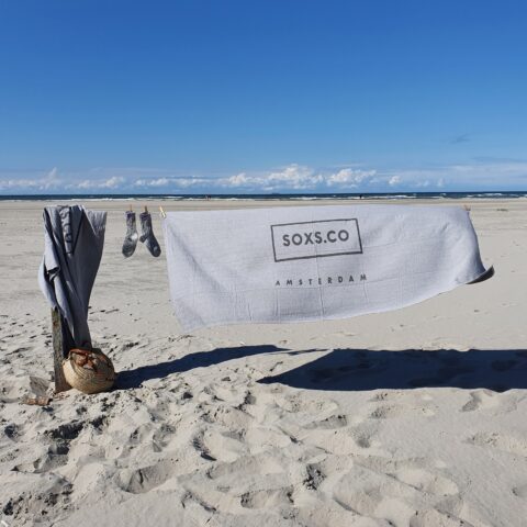 Grey bath towel XL on the beach SOXS
