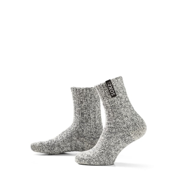 SOXS Grey wool women socks and men socks jet black label medium